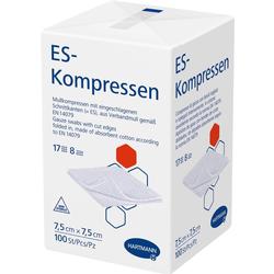 Eine Packung mit 100 Mullkompressen von Hartmann.