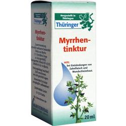 Verpackung einer Myrrhentinktur, die bei Zahnfleischentzündungen hilft.