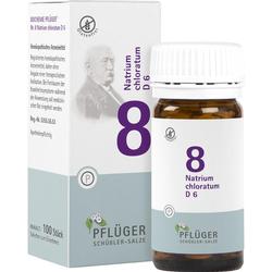 Eine Packung und Flasche mit homöopathischen Tabletten von Pflüger, Nummer 8.