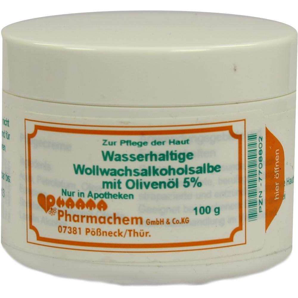 Dose mit salbe zur hautpflege, enthält 5% olivenöl.